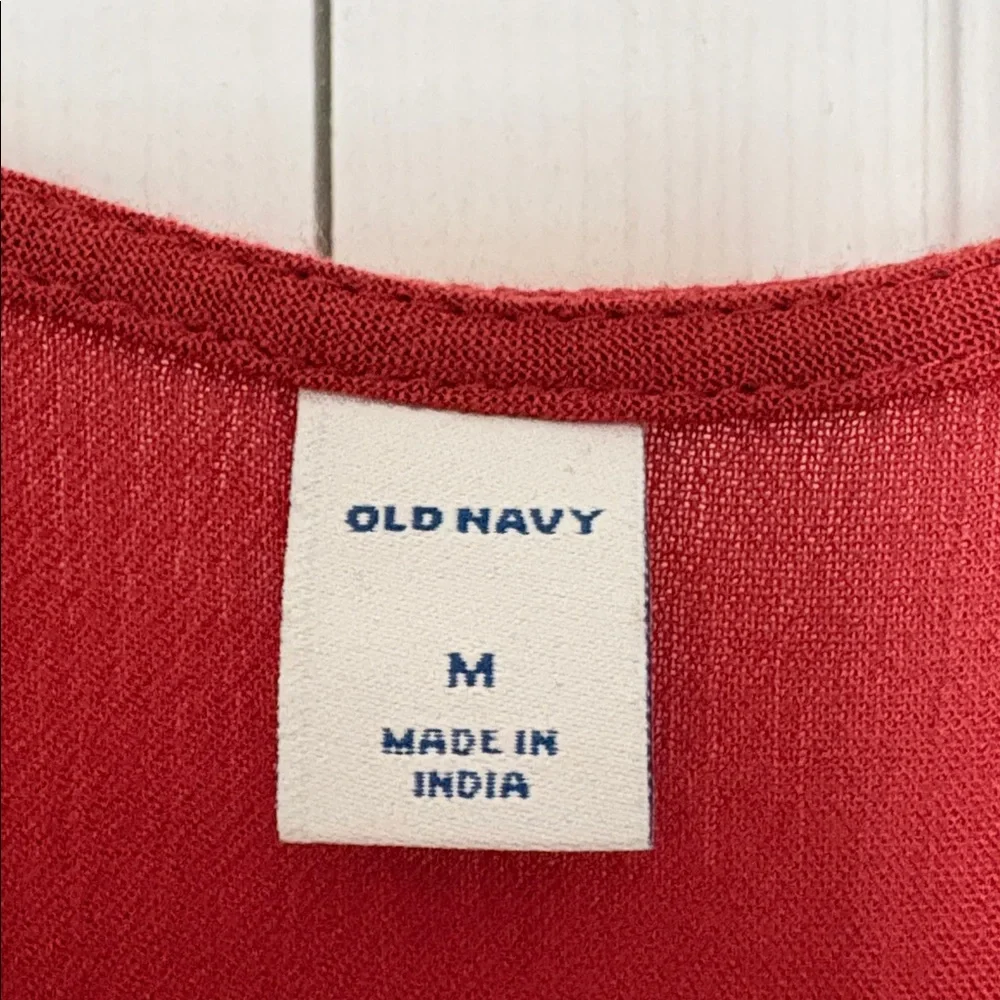 Old Navy reddish/burnt orange Blouse with Tassel Accent